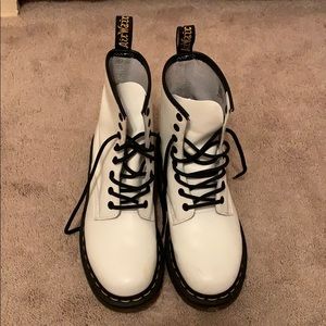 Authentic White Dr. Martens WORN ONCE